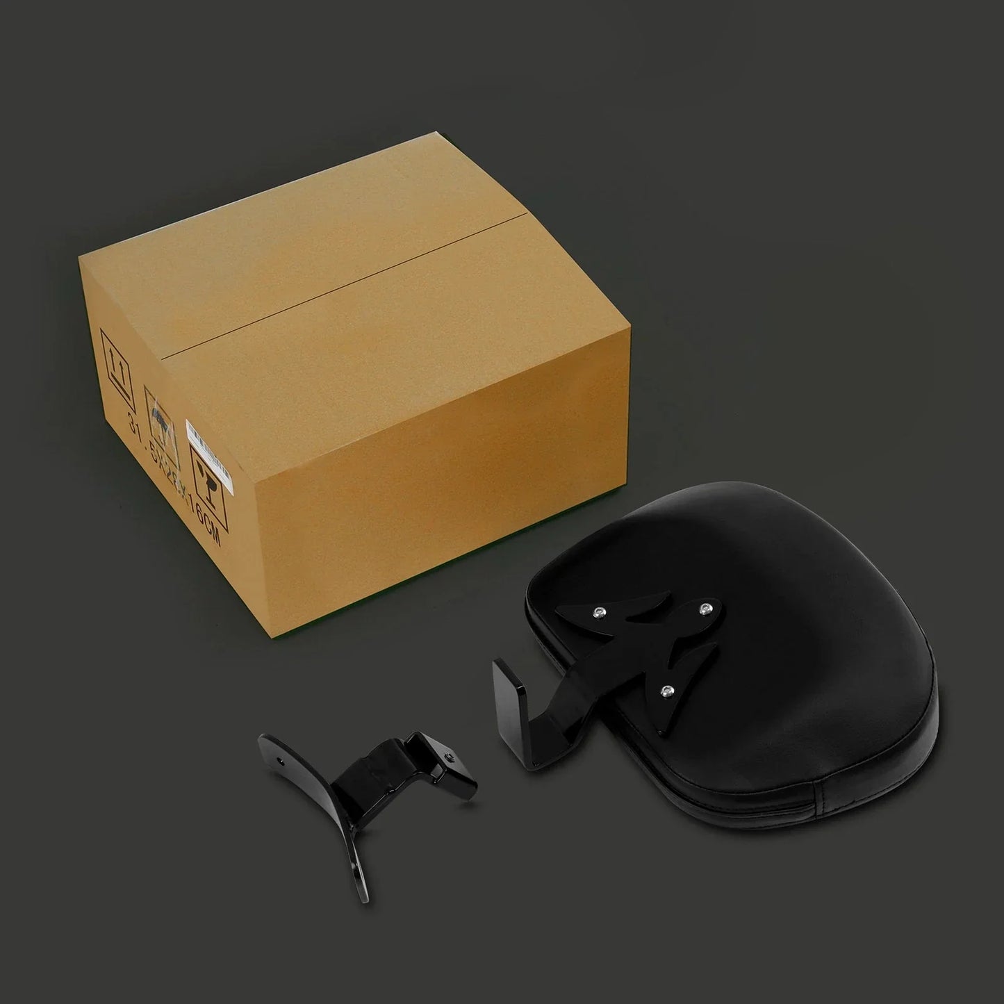 Black Front Driver Backrest Pad for Harley Touring Road Glide (2009-2023)