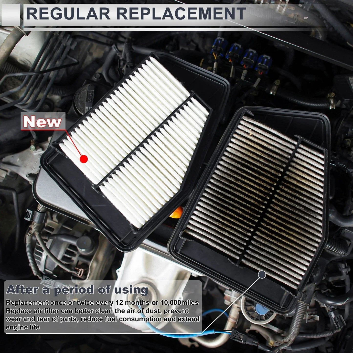Car Engine Air Filter for Chevrolet Aveo 1.6L (2004-2011) - 1 x Filter