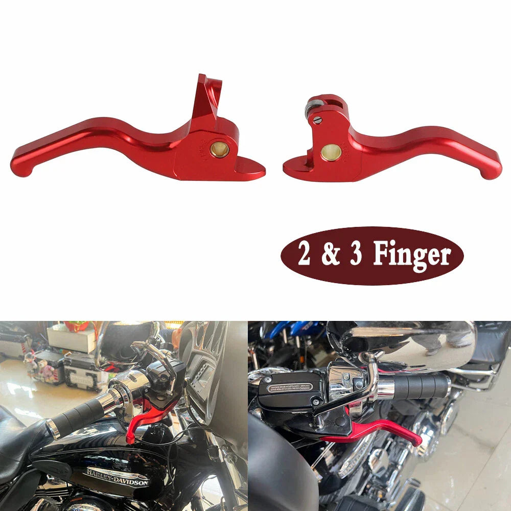 Finger Hand Brake Clutch Levers for Harley Touring Electra Glide (14-16)