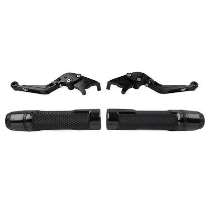 Black Extendable Brake Clutch Levers Grips Set for BMW F650GS (2002-2007)