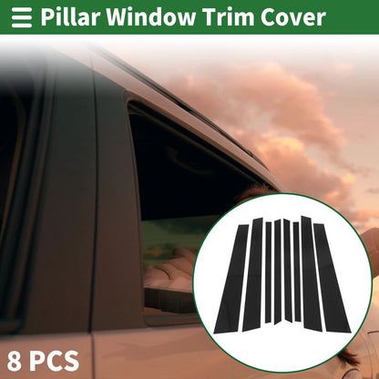 8 x Door Pillar Window Trim for BMW X5 (2007-2013) Black