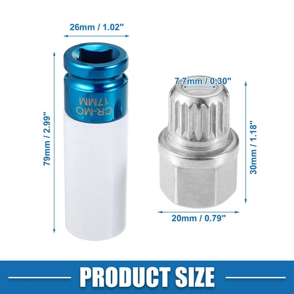Wheel Lock Lug Nut Kit with Socket Protector for BMW