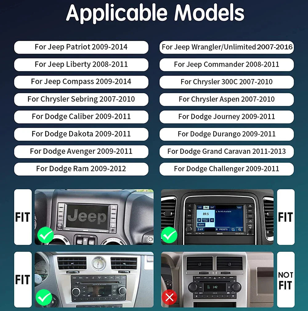 64GB GPS Car Stereo Radio for Jeep Wrangler (2007-2016)