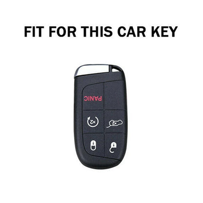 Leather Remote Key Cover Case Chain Holder for Jeep Cherokee