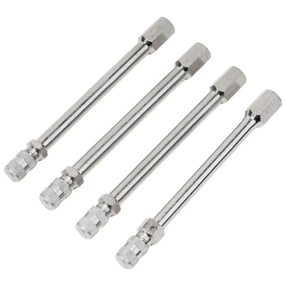4x 100mm Metal Tire Wheel Valve Extension Cap Stem for Car Truck Van