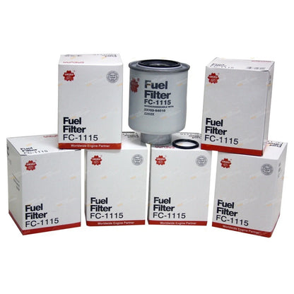 6 Pack Fuel Filter for Toyota Hilux Surf 2LT 1KZT Diesel