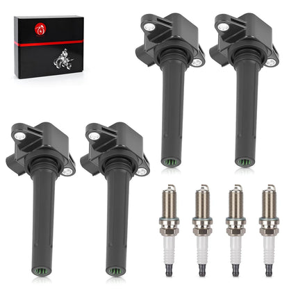Set Of 4 Ignition Coils w/Spark Plug for Yamaha TX/RX/SXT/XAT1800