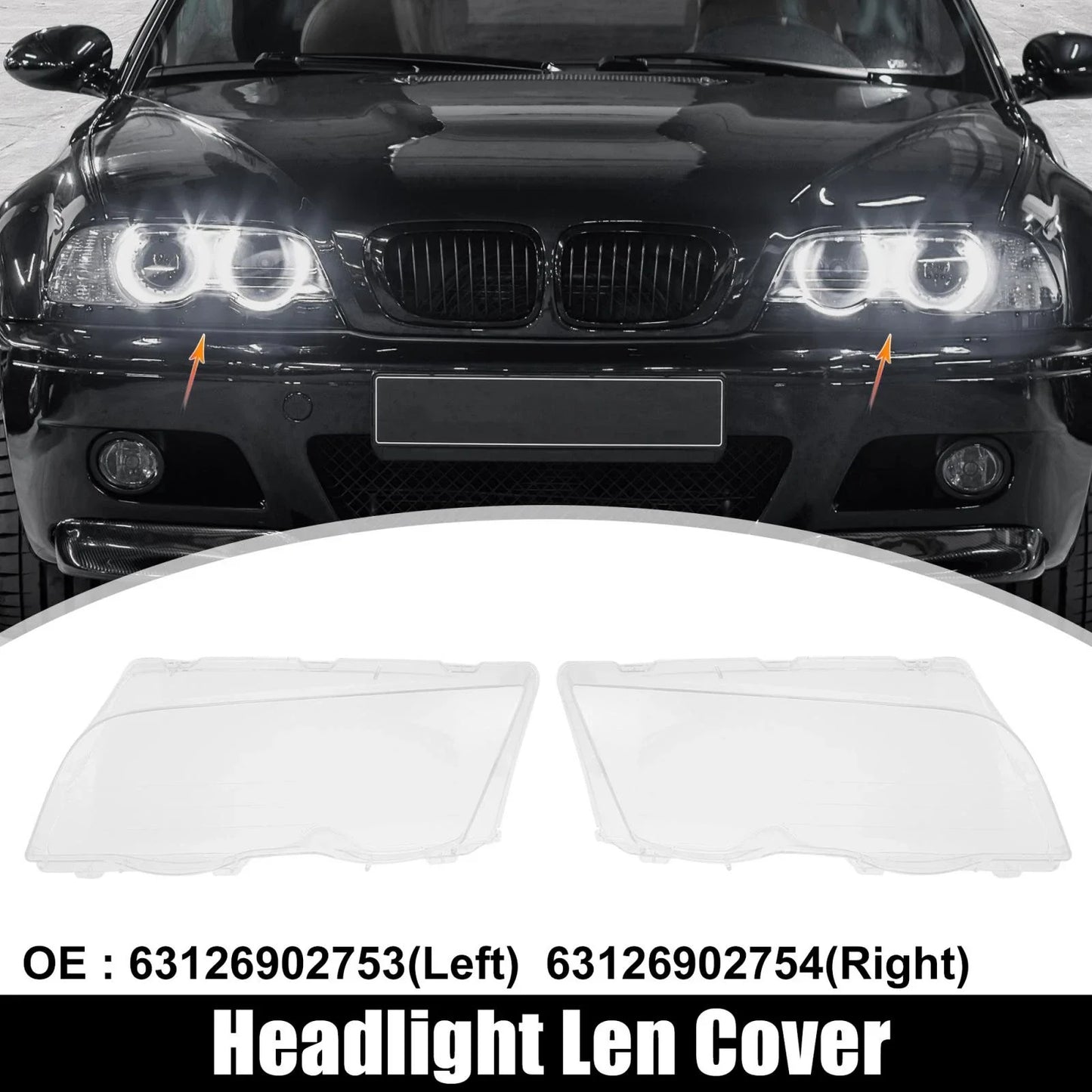 Front Headlight Lens Cover for BMW E46 4 Door (1998 - 2001)