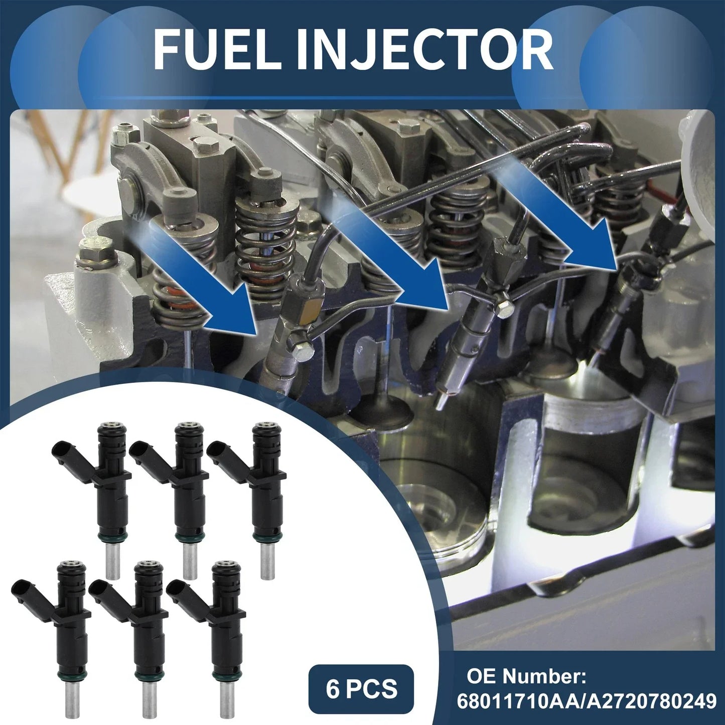 Fuel Injector 6 x for Mercedes-Benz W204 C230 C280 C350 (2005-2014)