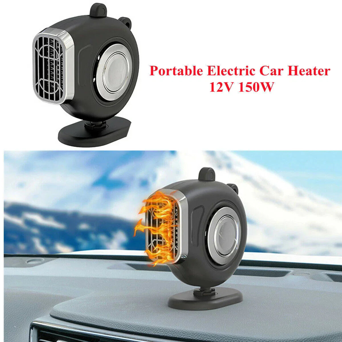 12V 150W Portable Car Heater Warmer Fan Demister Universal Plug & Play