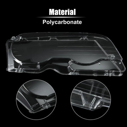 1 Pair Car Front Headlight Lens Cover for BMW E46 (1998-2002)