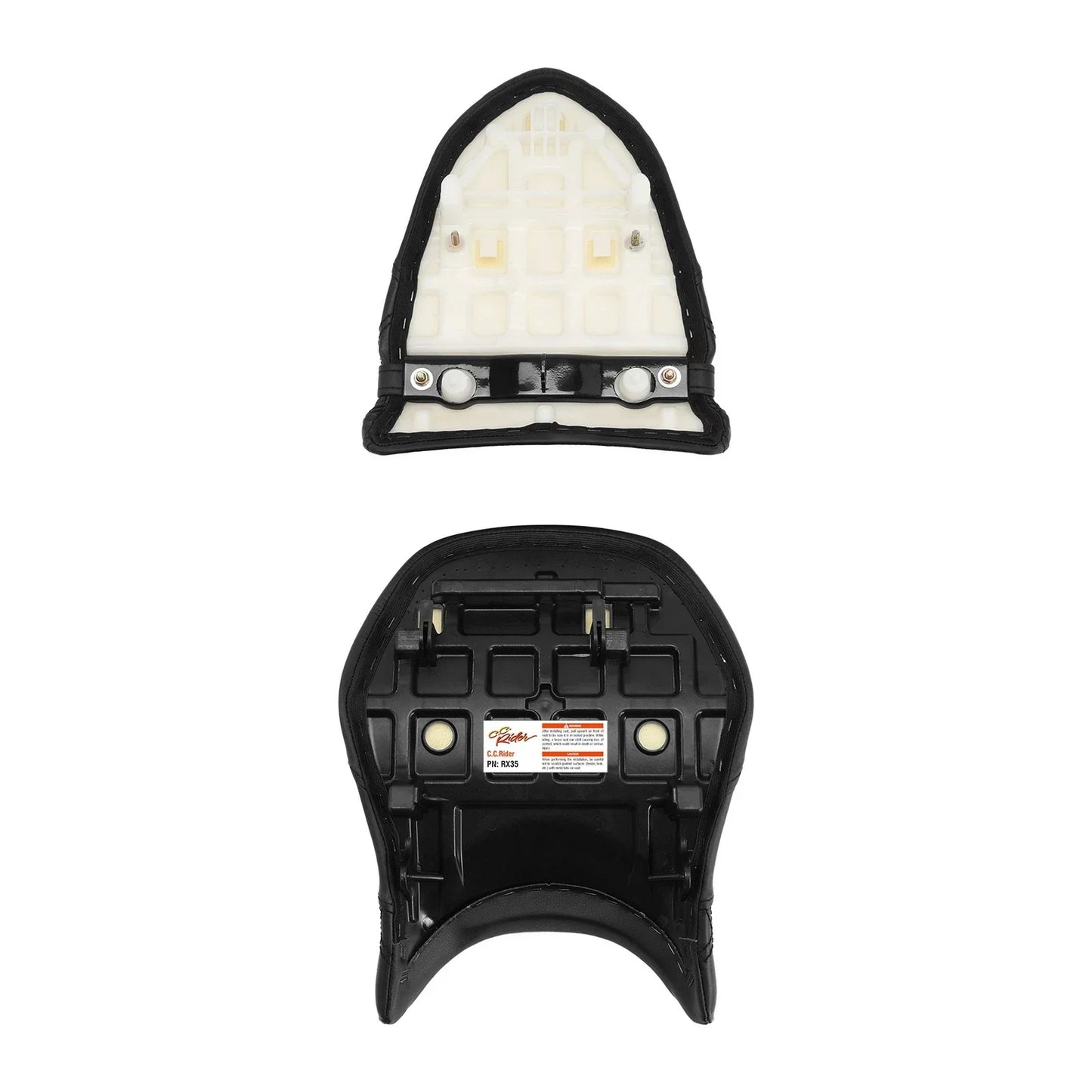 Black Rider Driver & Passenger Seats for Kawasaki Ninja ZX6R ZX6RR (2005-2006)