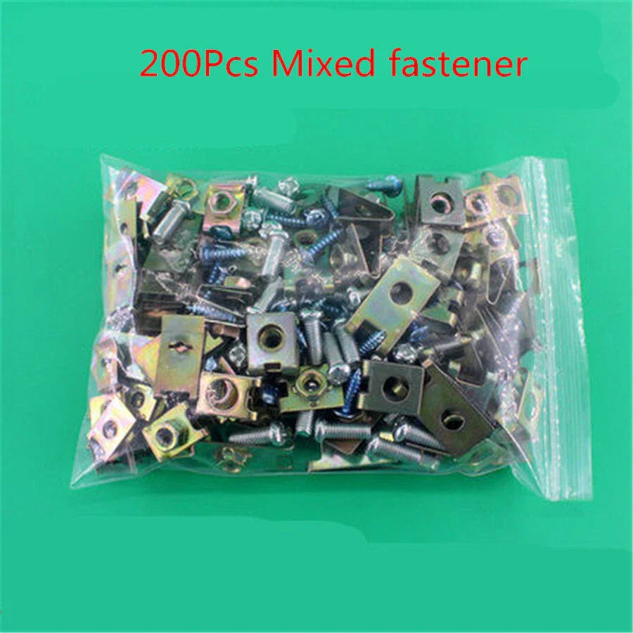 200pcs U-Type Clips U-Nuts for Car Body Door Panel Trim Fasteners