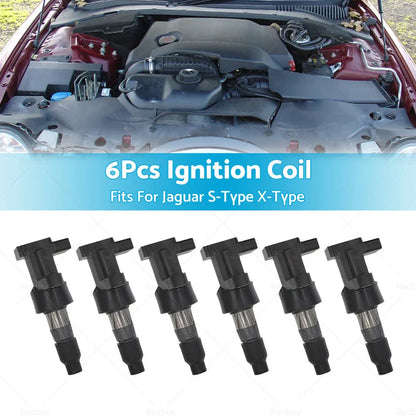 6 x Ignition Coils for Jaguar S-Type, X-Type 2.1L 2.5L 3.0L (2000-2008)