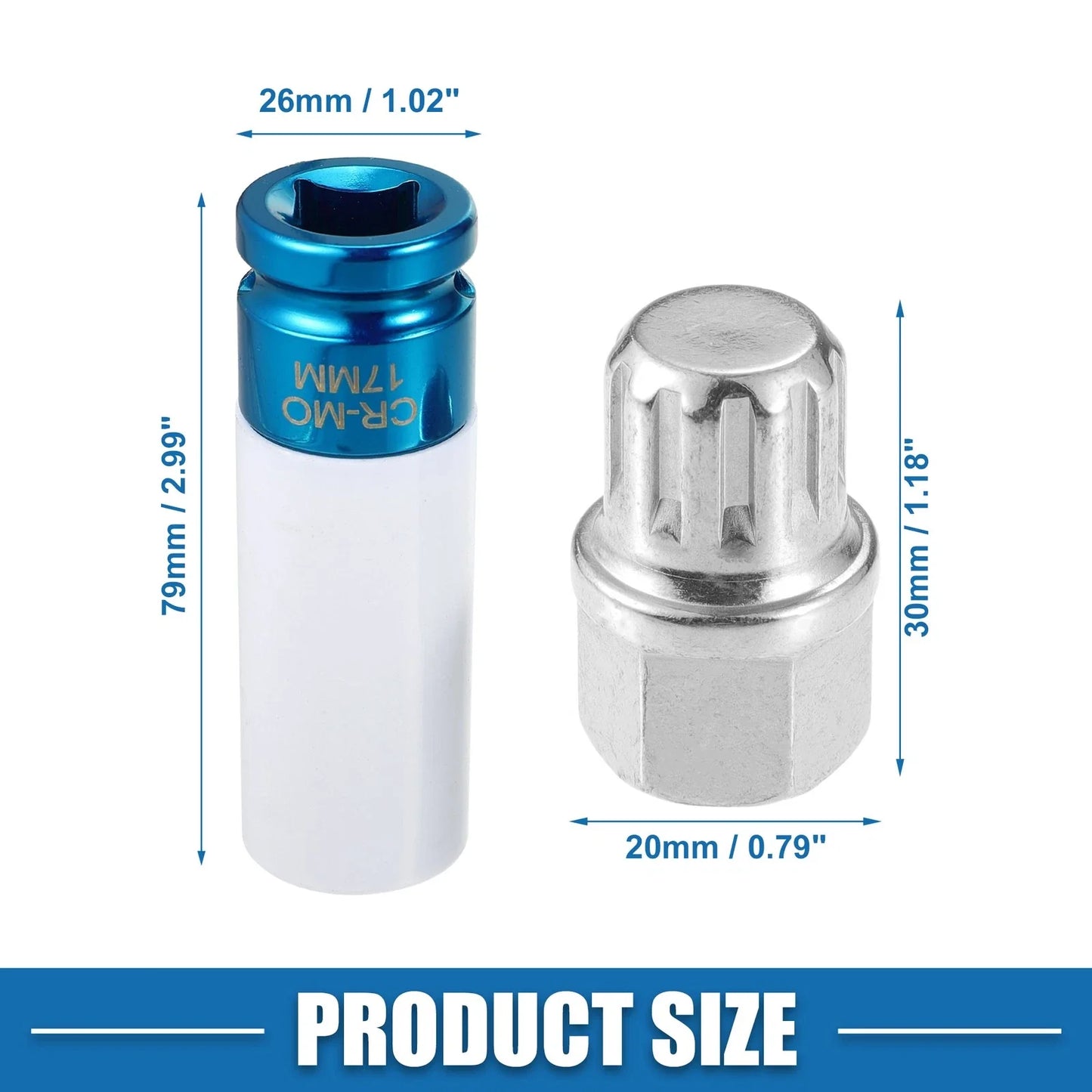 Wheel Lock Lug Nut Set with Socket Protector for BMW
