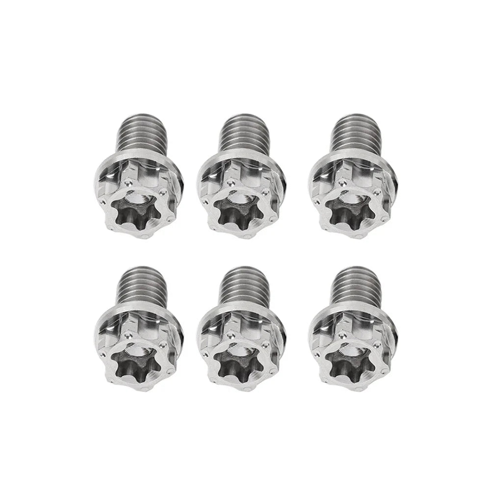 6pcs M6x35mm Titanium Torx Head Flange Screws for Motorcycle Bike Bicycle