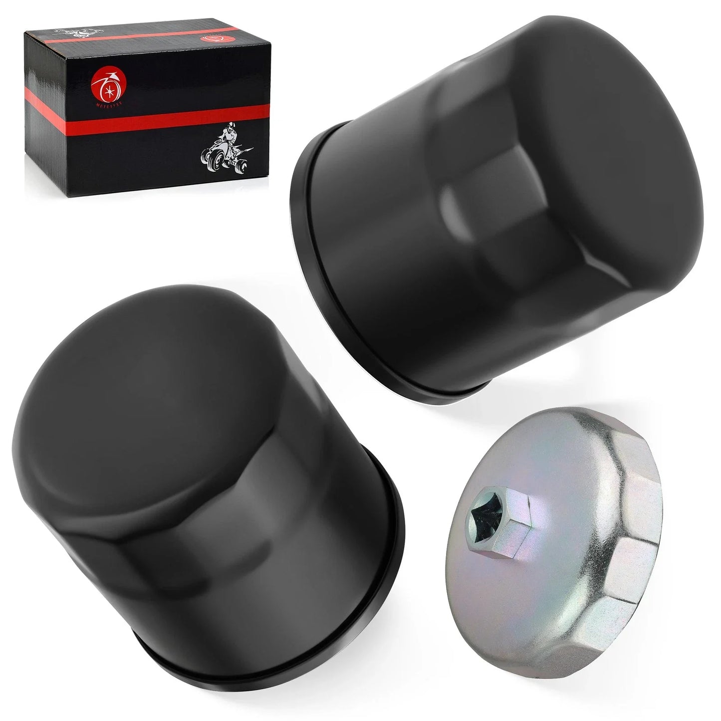 2Pcs Oil Filter & Wrench Tool for Yamaha Kodiak 400/450 Wolverine 350/450 (1999–2015)