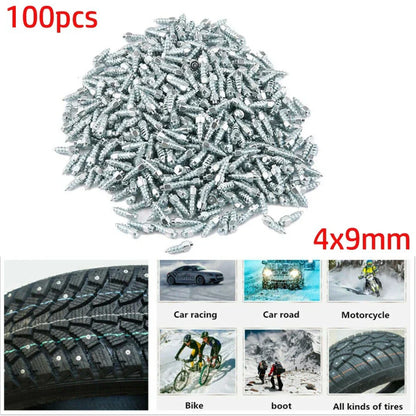 100×9mm Screw In Tire Stud Snow Spikes for Car/Truck/ATV