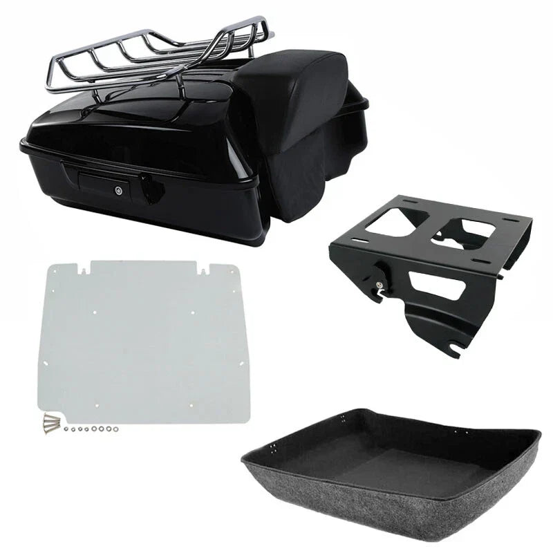 Chopped Trunk Backrest Rack Solo Mount for Harley Street Glide (2014-2025)