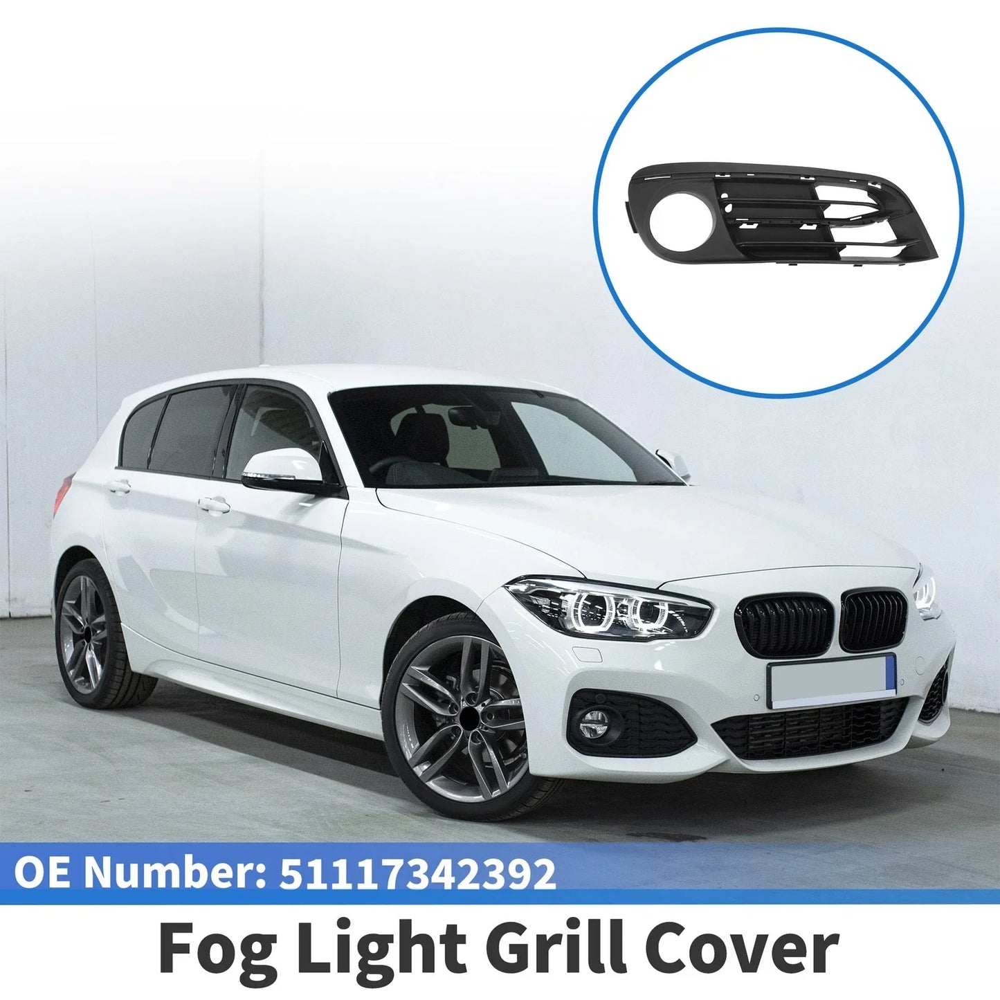 1 Pc Front Right Fog Light Grill for BMW 5 Series (2014 - 2016)