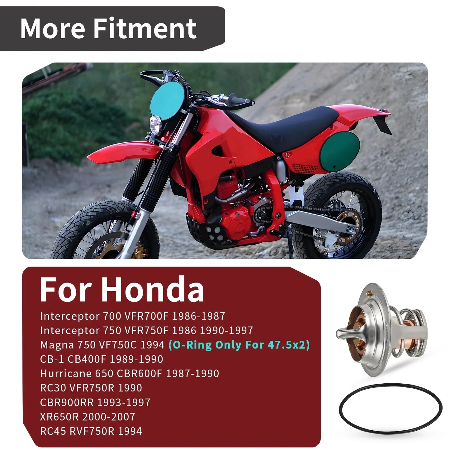 Thermostat & O-Ring for Honda XR650R / CBR600F (1987–2007)
