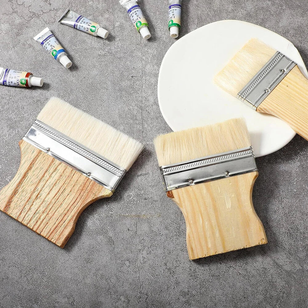 3 x 3/4" Flat Paddle Paint Brushes for Oil & Acrylic Paints