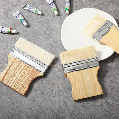 3 x 3/4" Flat Paddle Paint Brushes for Oil & Acrylic Paints