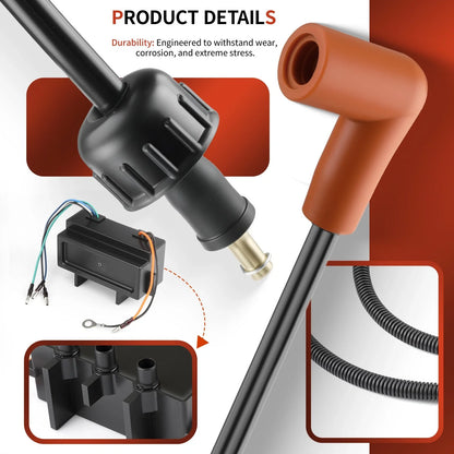 2 x Ignition Coil & Wires w/ Spark Plug for Polaris SLTX-B SLTX (1999–2000)
