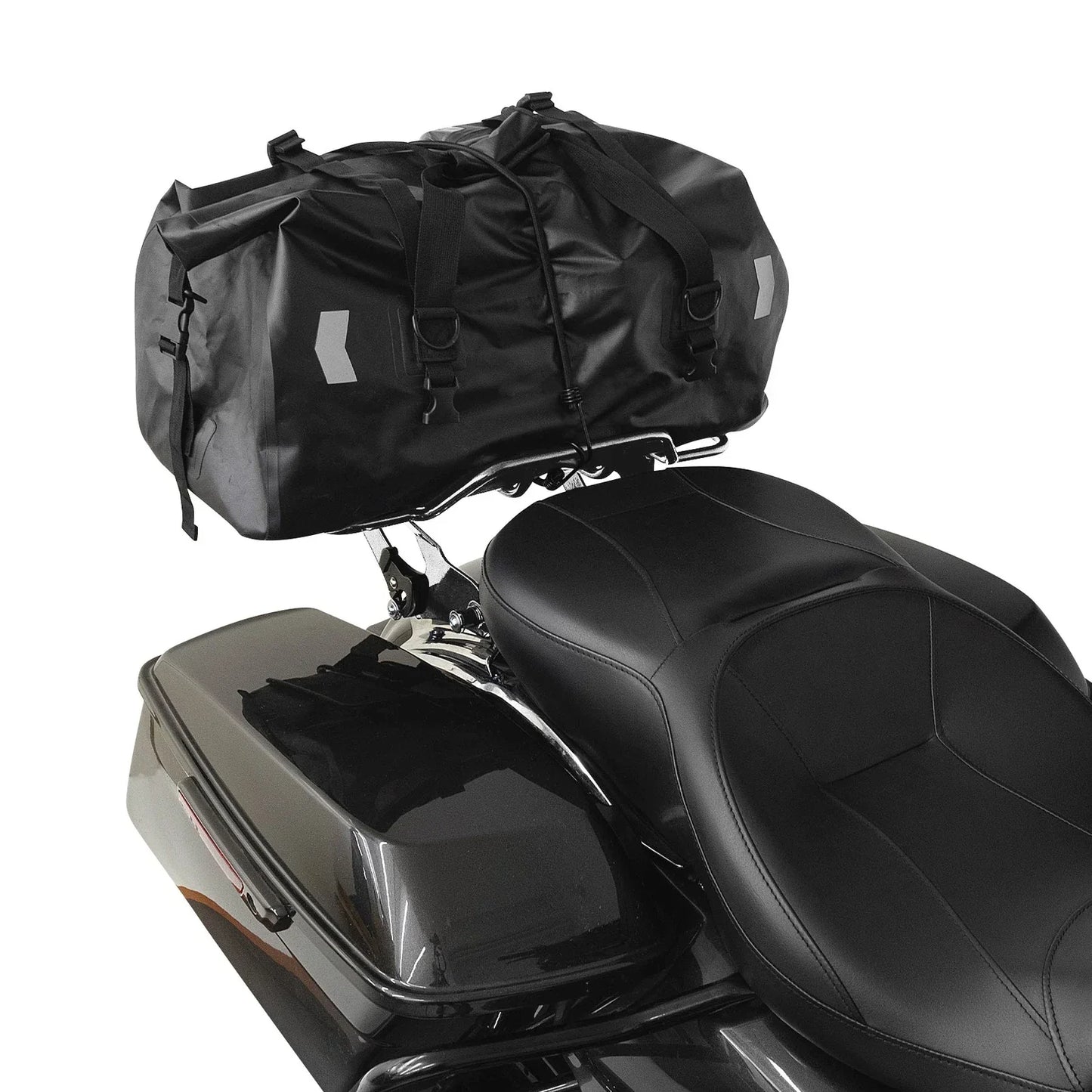 Chrome/Vivid Black Quick Release Luggage Rack for Harley Road Glide (2014-2025)