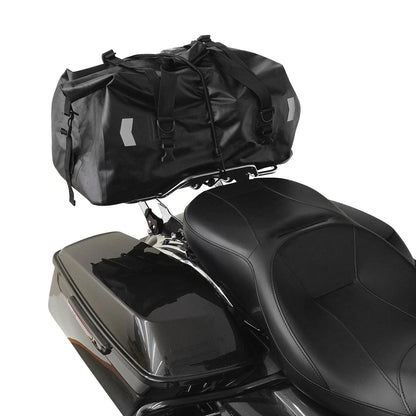 Chrome/Vivid Black Quick Release Luggage Rack for Harley Road Glide (2014-2025)