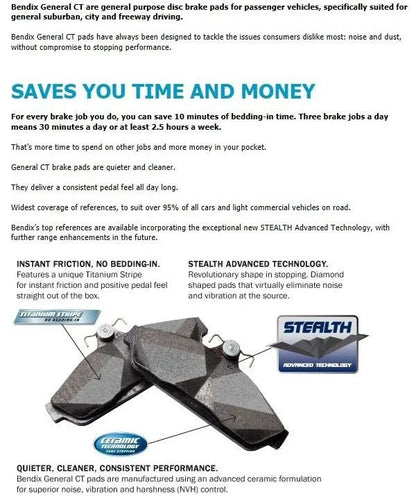 GCT Front Brake Pad Set for Toyota Corona (1987–1992)