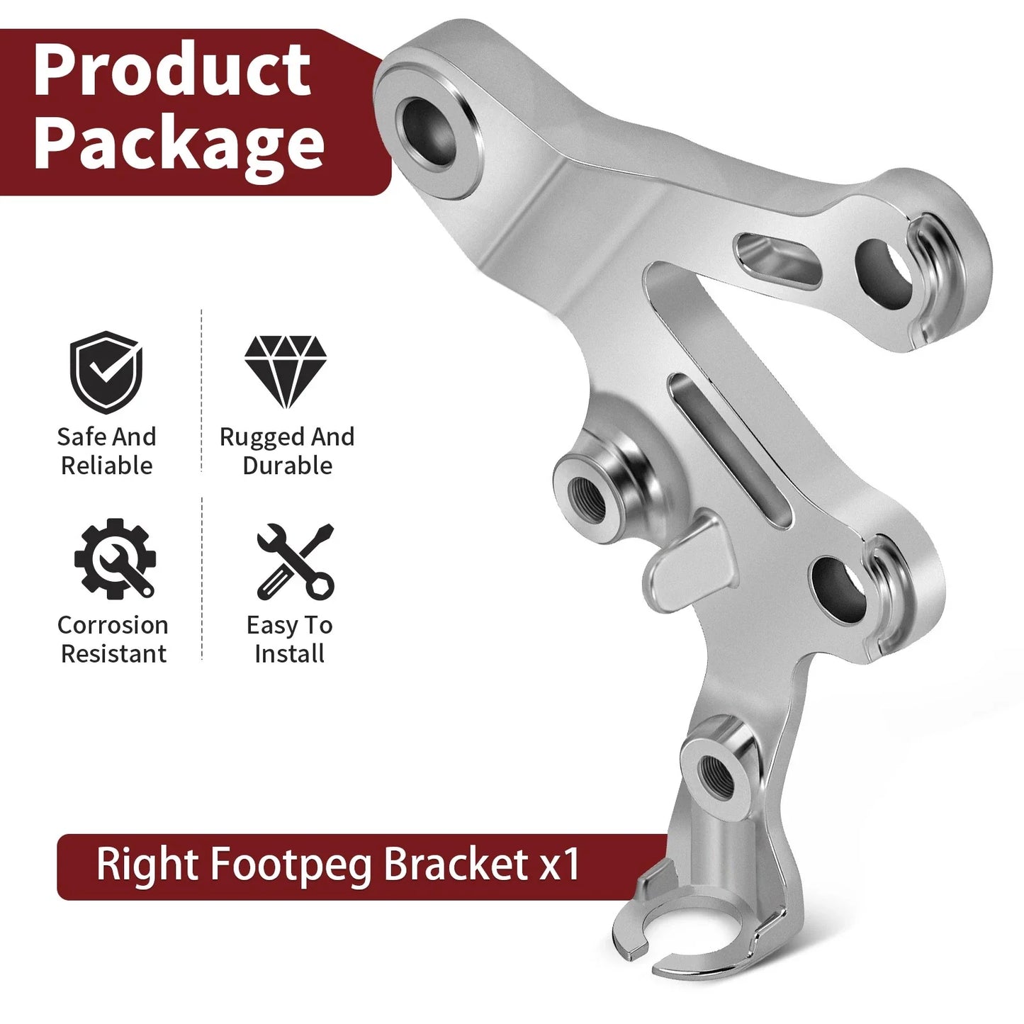 Right Footpeg Bracket for Kawasaki Ninja ZX-6R ZX-9R ZZR600 (1998–2008)