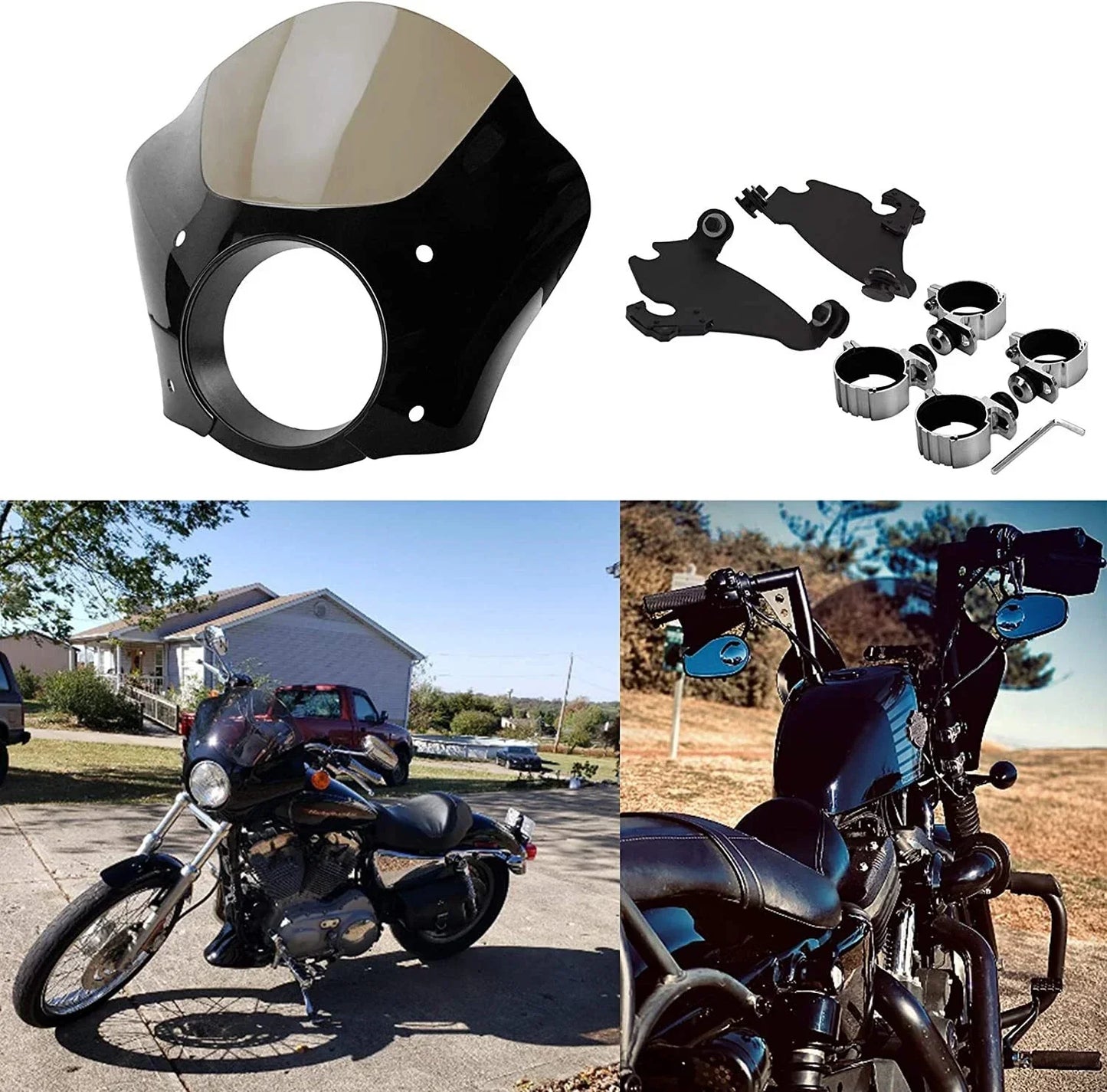 Gauntlet Headlight Fairing Mount for Harley Sportster 883 1200 48 72 (1988-)