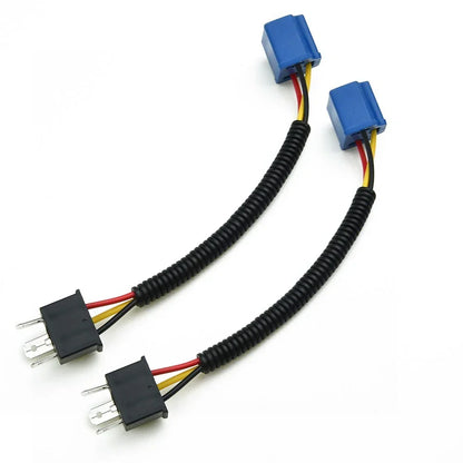 2 x Ceramic Headlight Bulb Socket Plug Adapter Connector for H4 9003