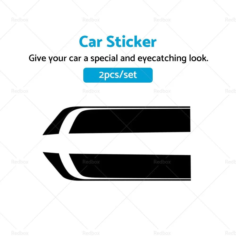 Wide Black Racing Car Hood Stripe Decals for Universal Fit