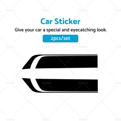 Wide Black Racing Car Hood Stripe Decals for Universal Fit