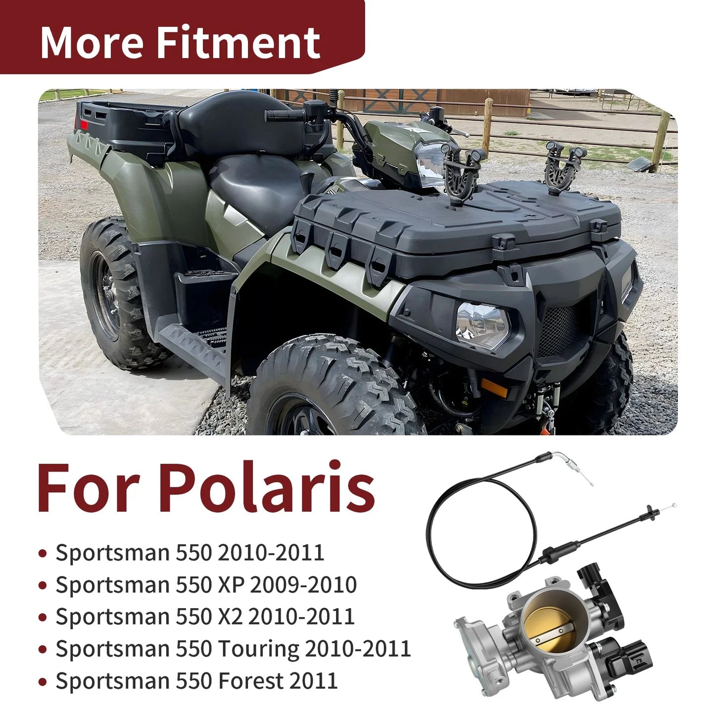 Throttle Body & Cable for Polaris Sportsman 550 X2 550 (2010-2011)