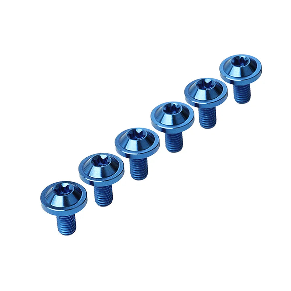 6 x Blue Titanium Alloy M6x20mm Torx Head Bolts for Bike Motor