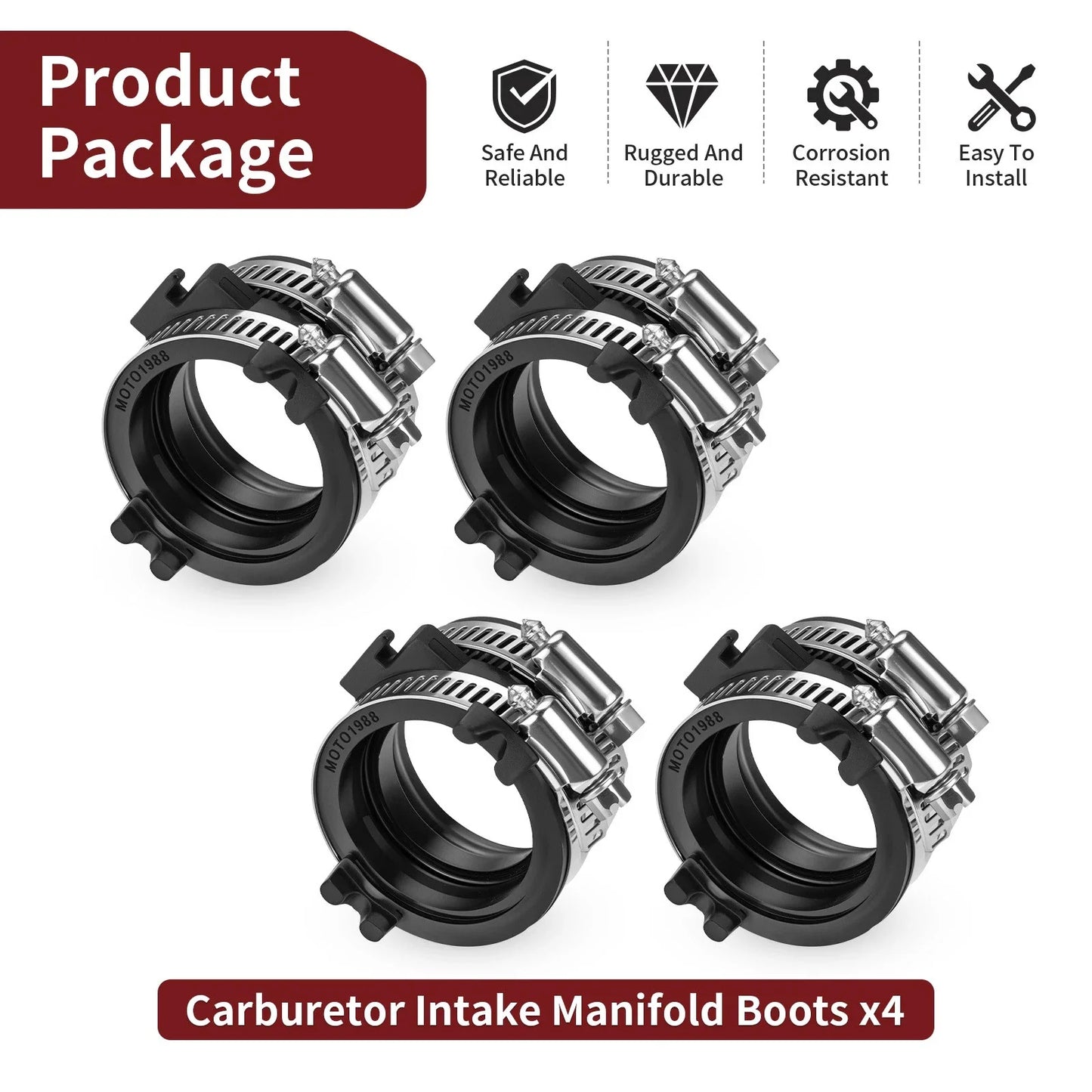 Carburetor Intake Manifold Boots 4 pcs for Honda ST1100 (1991–2003)