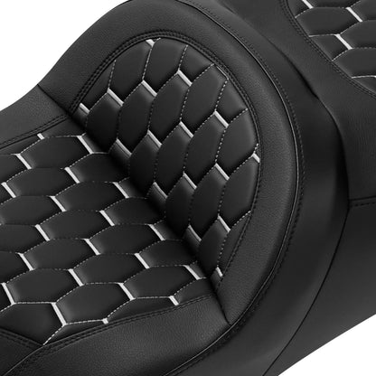 Black White Gel Seat Backrest for Harley Street Glide (2014-2023)