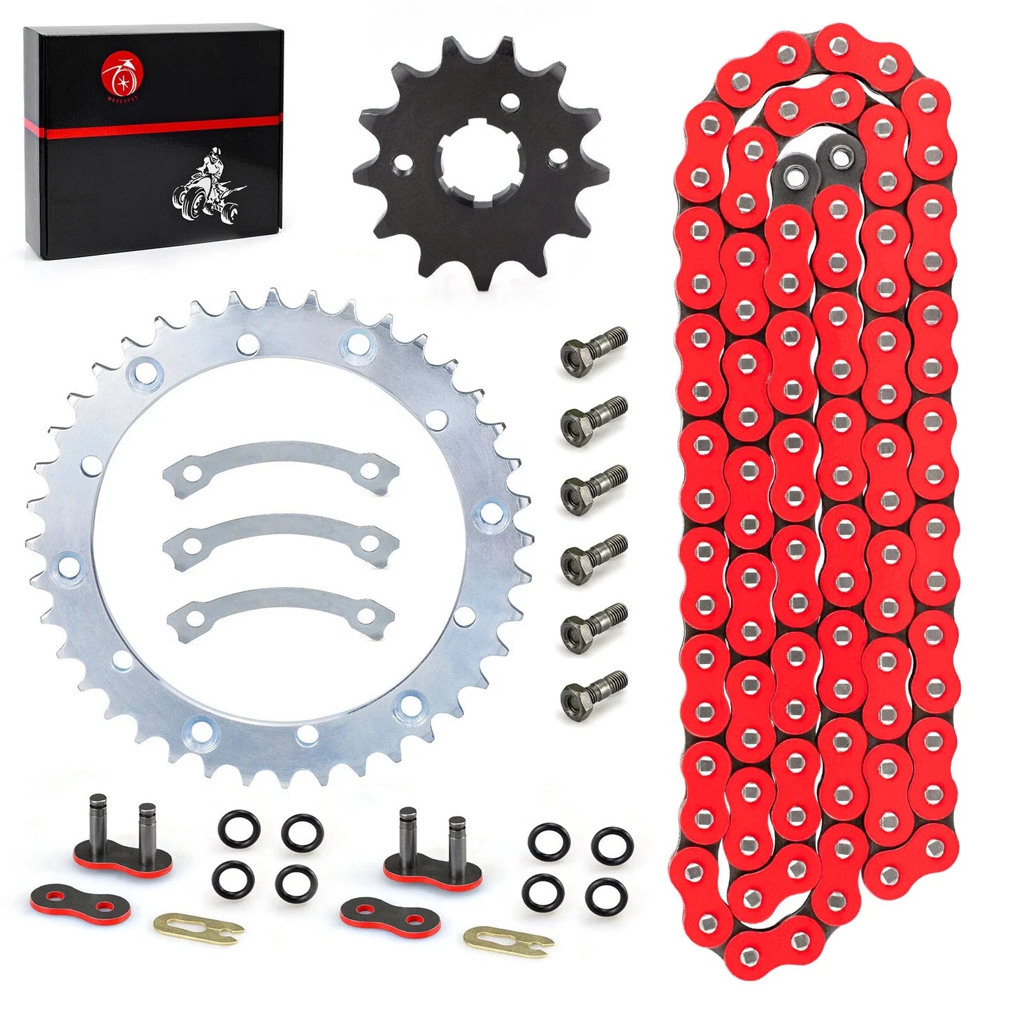 Front Rear Chain Drive Sprocket Kit for Yamaha Warrior YFM350X (1989–2004)