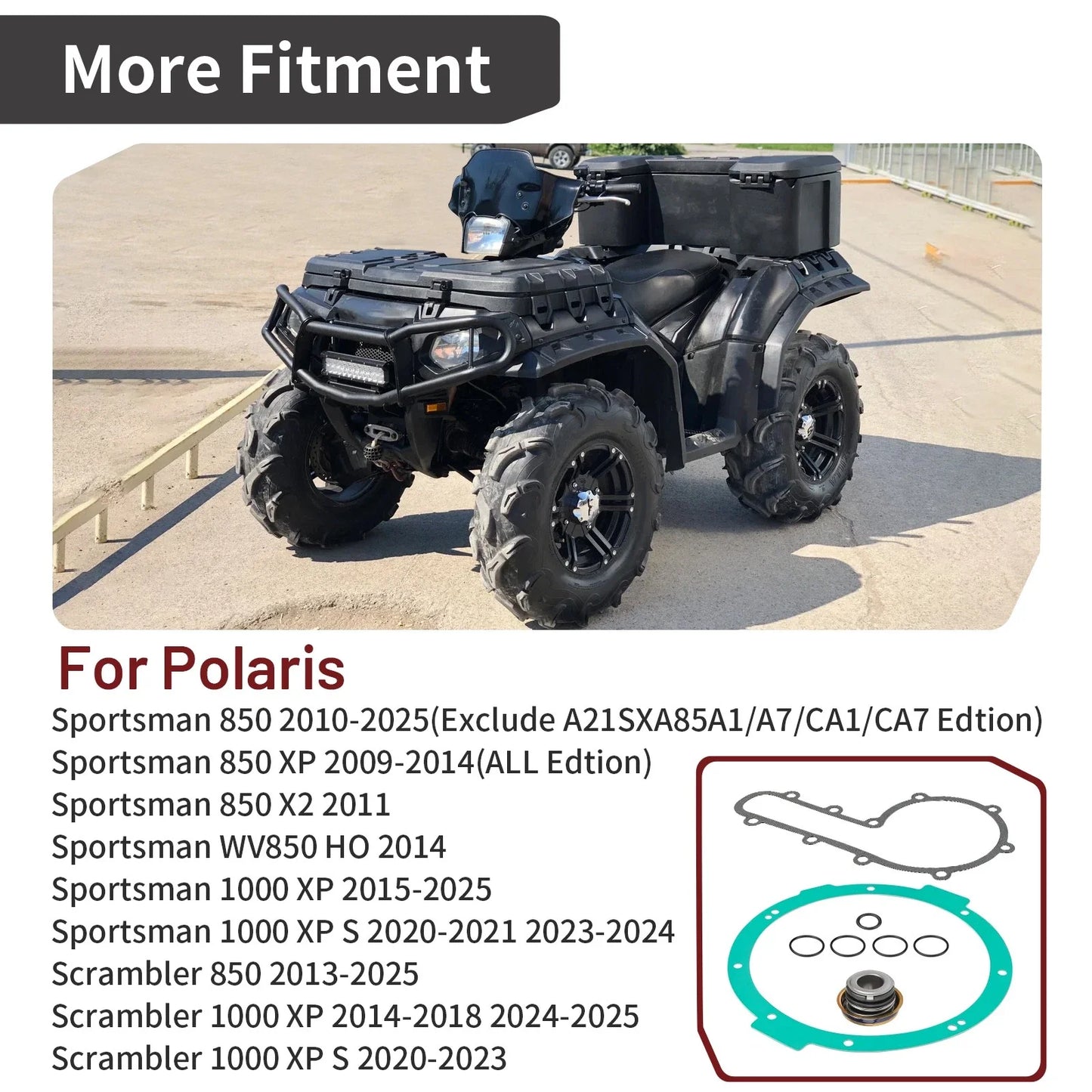 Water Pump Repair w/ Seal Gasket Kit for Polaris Scrambler 850 (2013–2025)