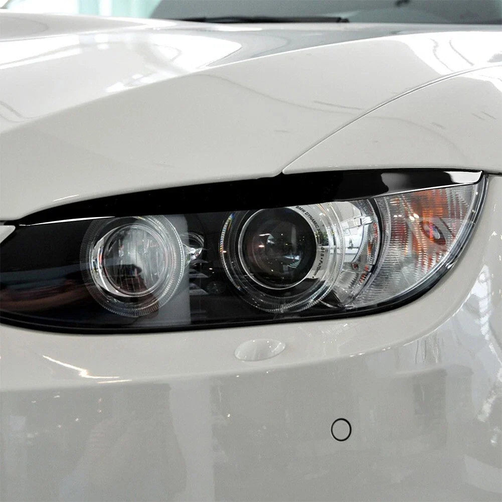 Gloss Black Headlight Eyelids Eyebrow Trim for 3-Series E92 E93 (2006–2012)