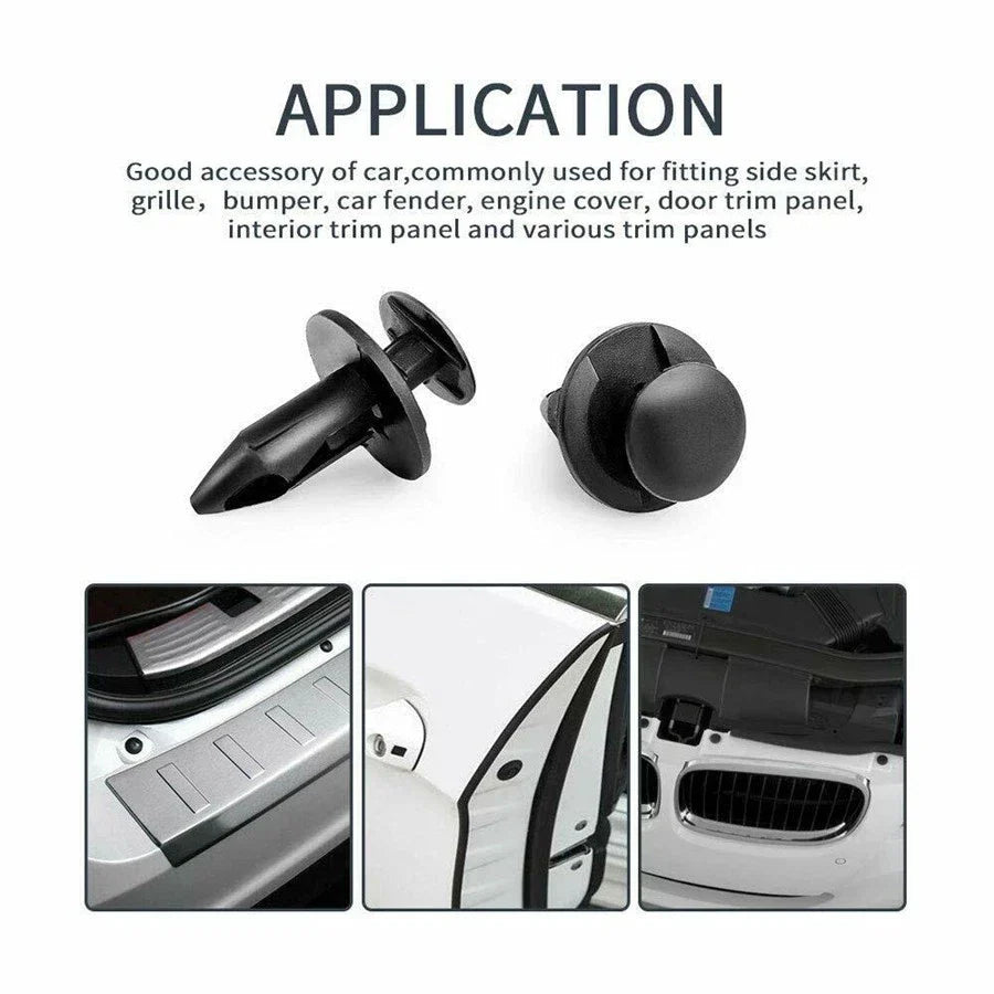 100 Pcs Plastic Mixed Size Fastener Clips for Car ATV UTV Body Trim