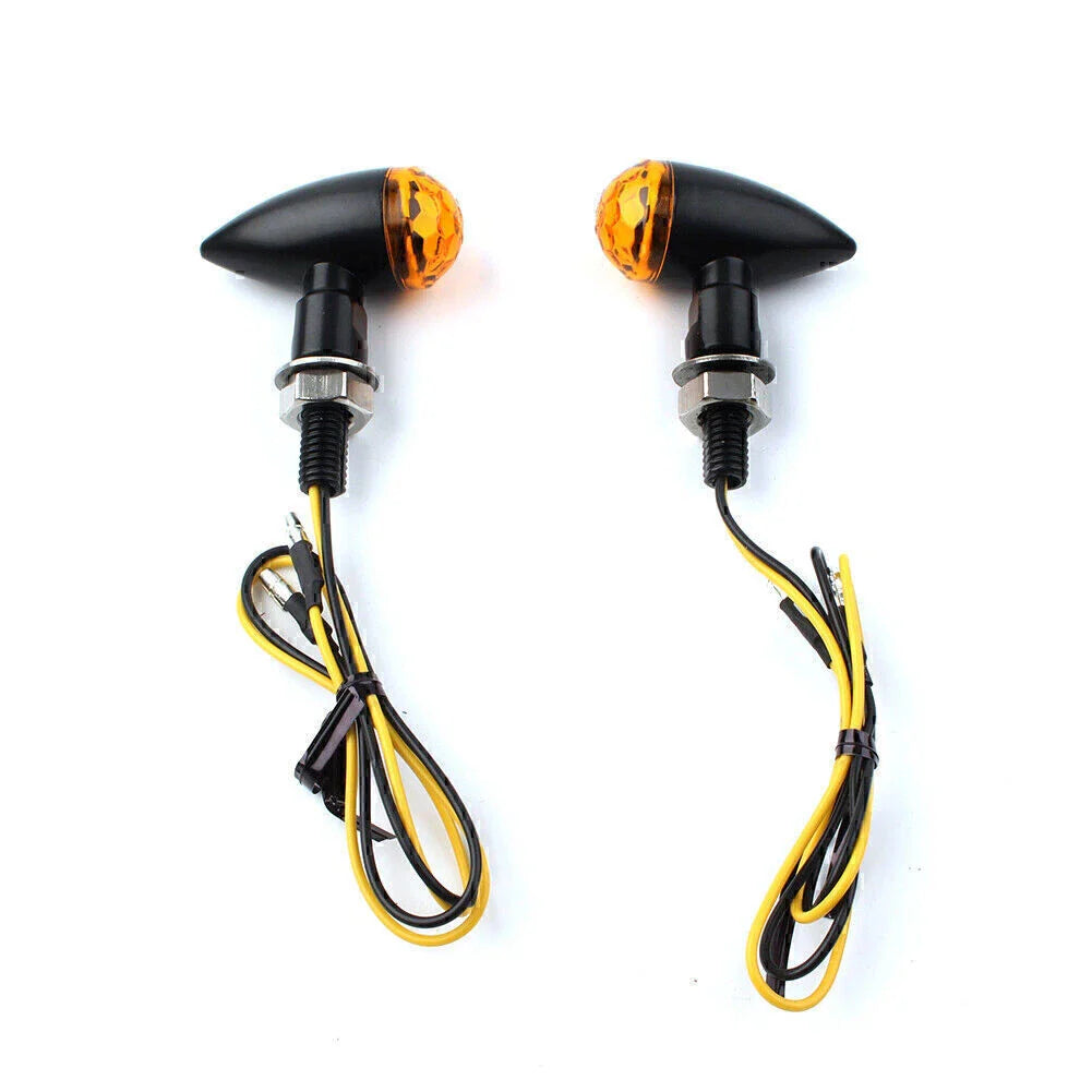 Universal Black Metal LED Mini Amber Turn Signal Lights for Car