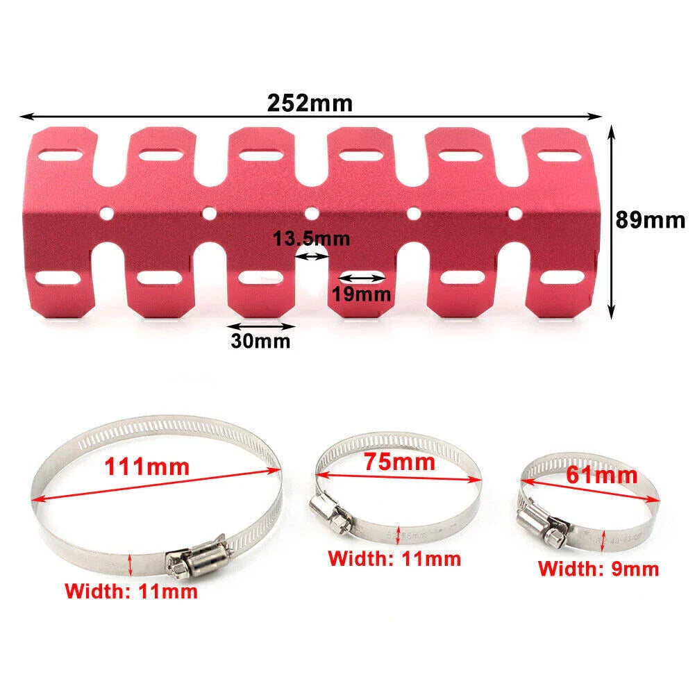 Red Motorcycle Exhaust Muffler Pipe Heat Shield Cover for Dirt Bike
