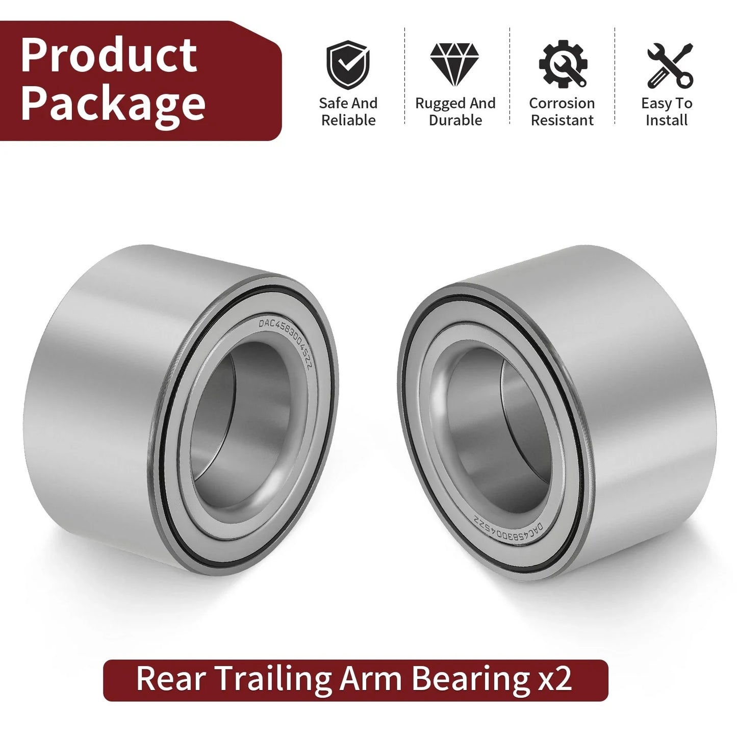 2 x Rear Trailing Arm Bearing for Can-Am Outlander (2009–2021)