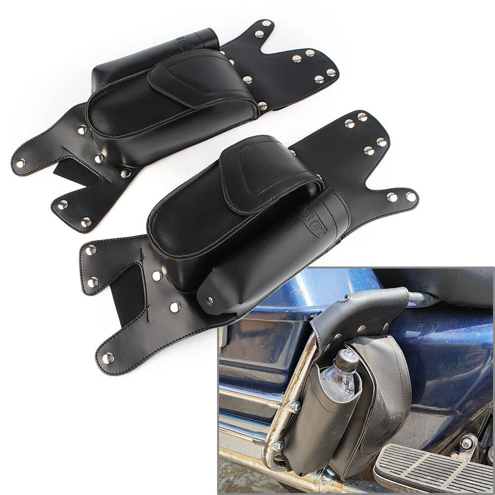 Black Rear Saddlebag Guard Covers for Harley Touring FLHT FLHR FLHX (1993-2023)