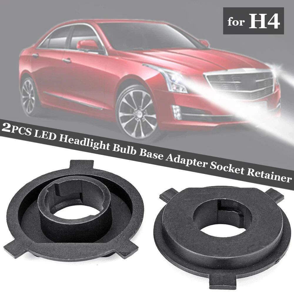 2 x H4 LED Car Headlight Bulb Base Adapter Socket Retainer Holder for Cars