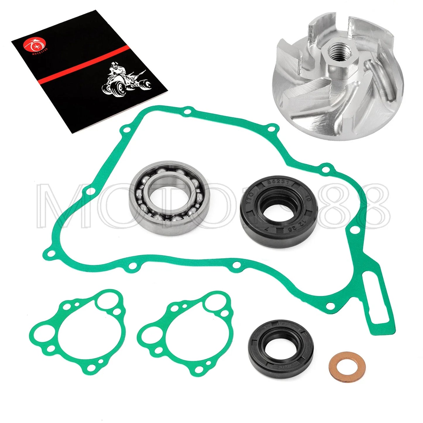 Water Pump Rebuild Kit Bearing Impeller for Honda CR125R (1990–2004)